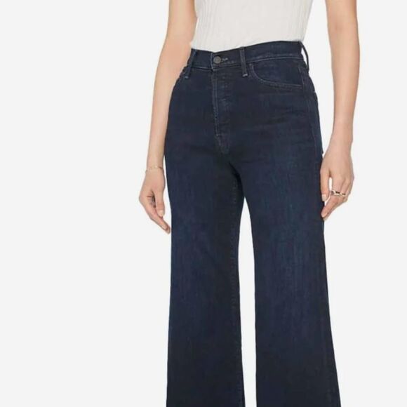 Mother The Tomcat Roller High Rise Wide Leg Jeans Night in Venice SZ 23 NWT $268 - Picture 3 of 5